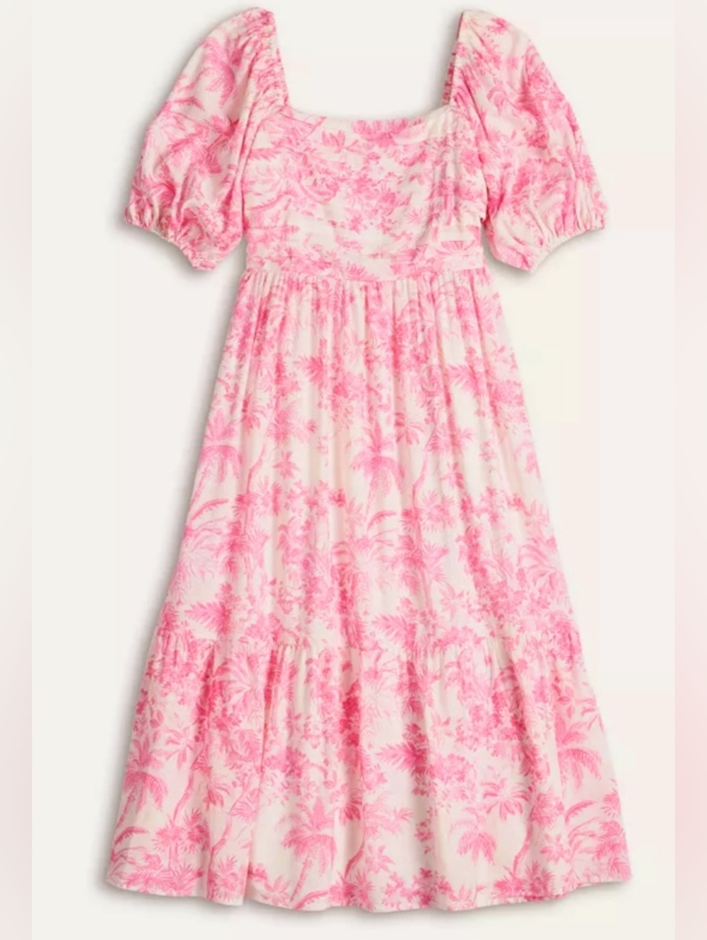 LC Lauren Conrad Pink Toile Square-Neck Midi Dress - Picture 9 of 9